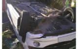 واژگونی خودروی سواری در سعادت آباد